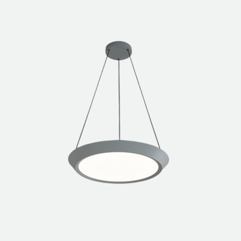 flat round grey LED hanging ceiling pendant light