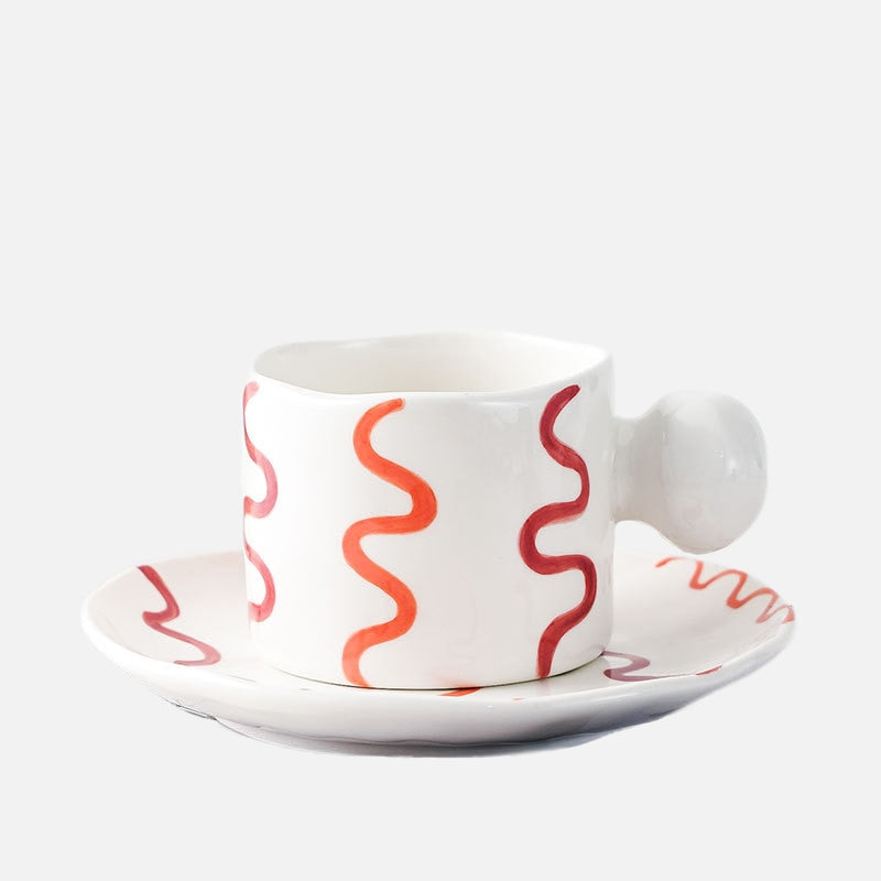 Creative Ceramic Cups With Saucers