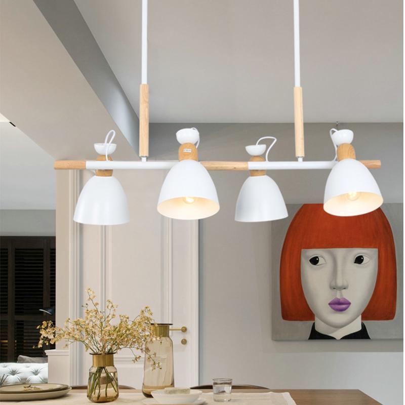 dome Lacquered metal, iron & wood ceiling pendant light