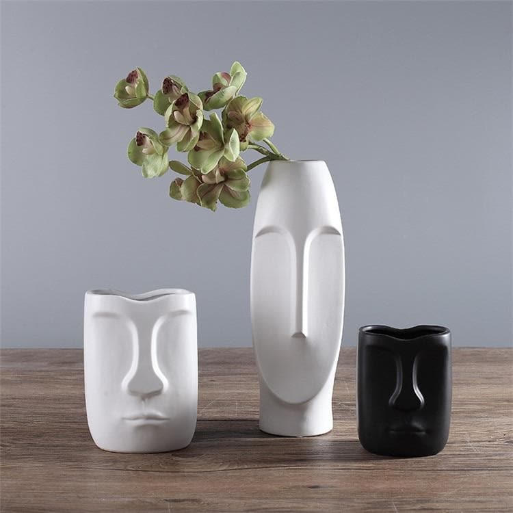 Portrait Ceramic Porcelain Vase for Modern Home Office and Decor