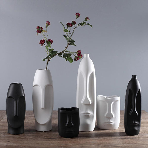 Portrait Ceramic Porcelain Vase for Modern Home Office and Decor