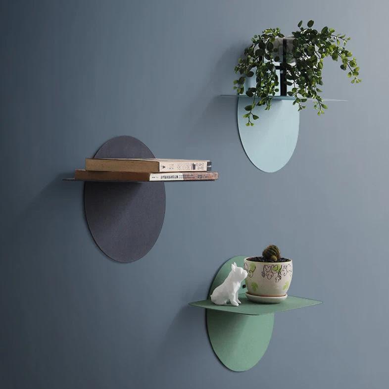 Disc Wall Shelves in Bright Colors Scandinavian Design for Modern Room Decor