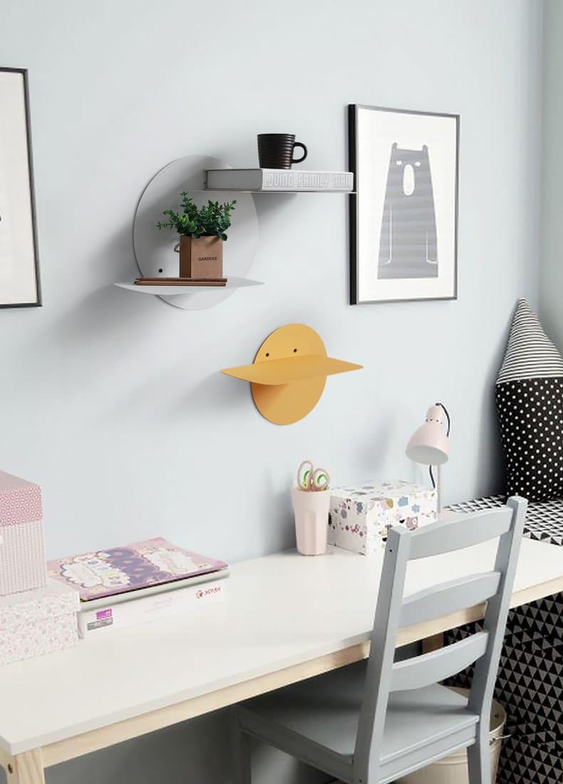 Disc Wall Shelves in Bright Colors Scandinavian Design for Modern Room Decor