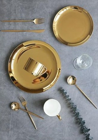 Bella Metallic Glazed Ceramic Plates & Trays