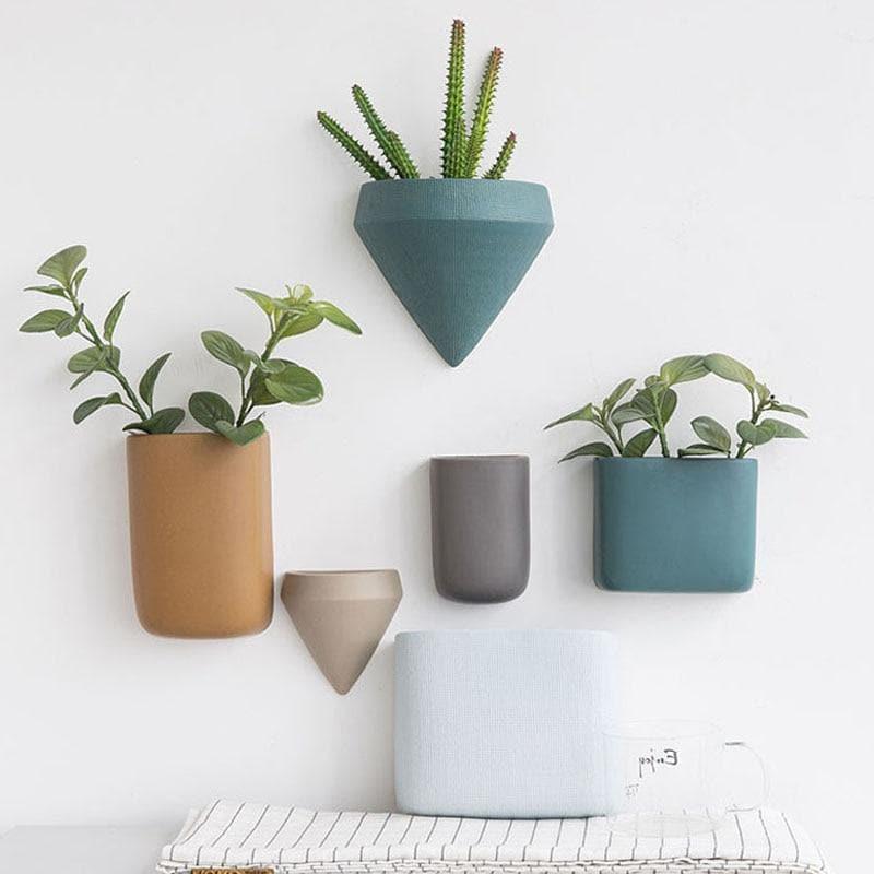 Modern Ceramic Wall Planter for Home Decor