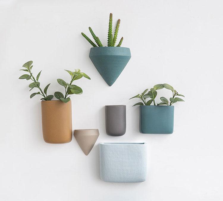 Modern Ceramic Wall Planter for Home Decor