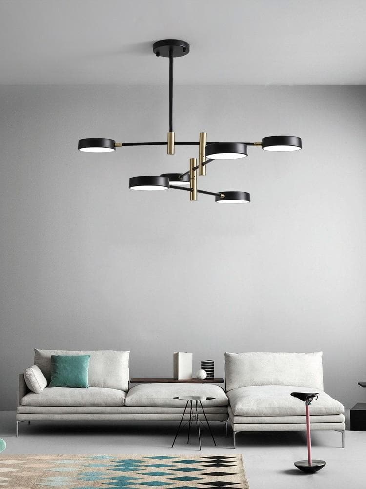 Circle Minimalist Art Pendant Light in Metal and LED Bulbs Black