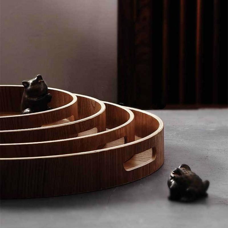 wooden round oval rectangular serving tray wood platter dinner sleek