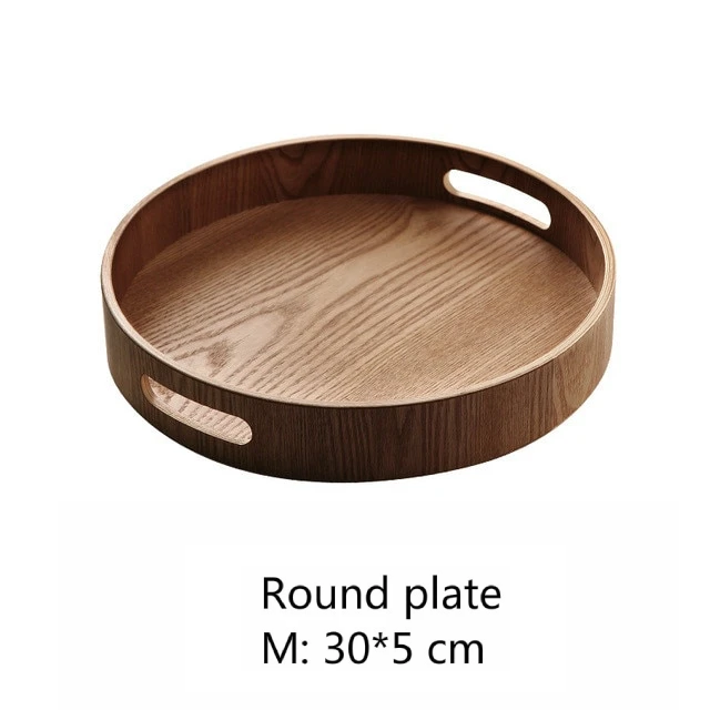 Plateaux de service ronds en bois élégants 