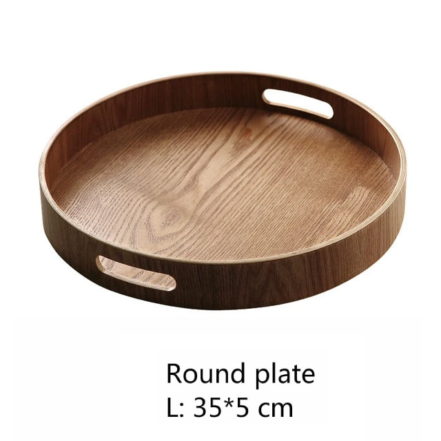 Plateaux de service ronds en bois élégants 