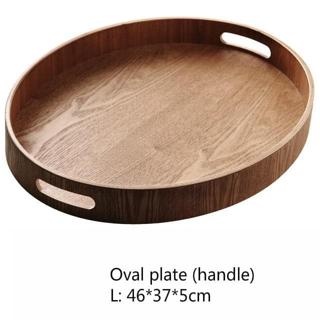 Plateaux de service ronds en bois élégants 