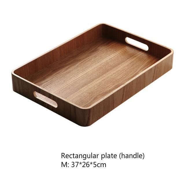 Plateaux de service ronds en bois élégants 