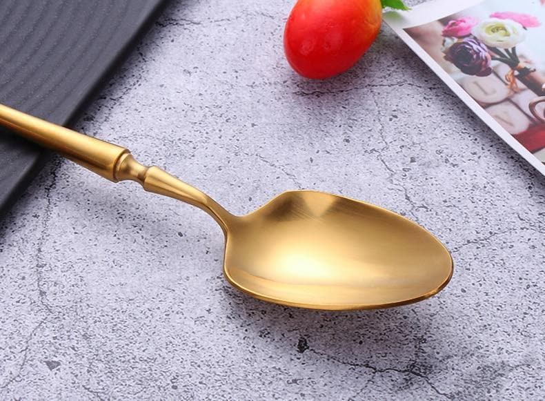 Gold Cutlery Set Stainless Steel Dinner Table Knife Spoon Fork Tea Spoon Golden Tableware