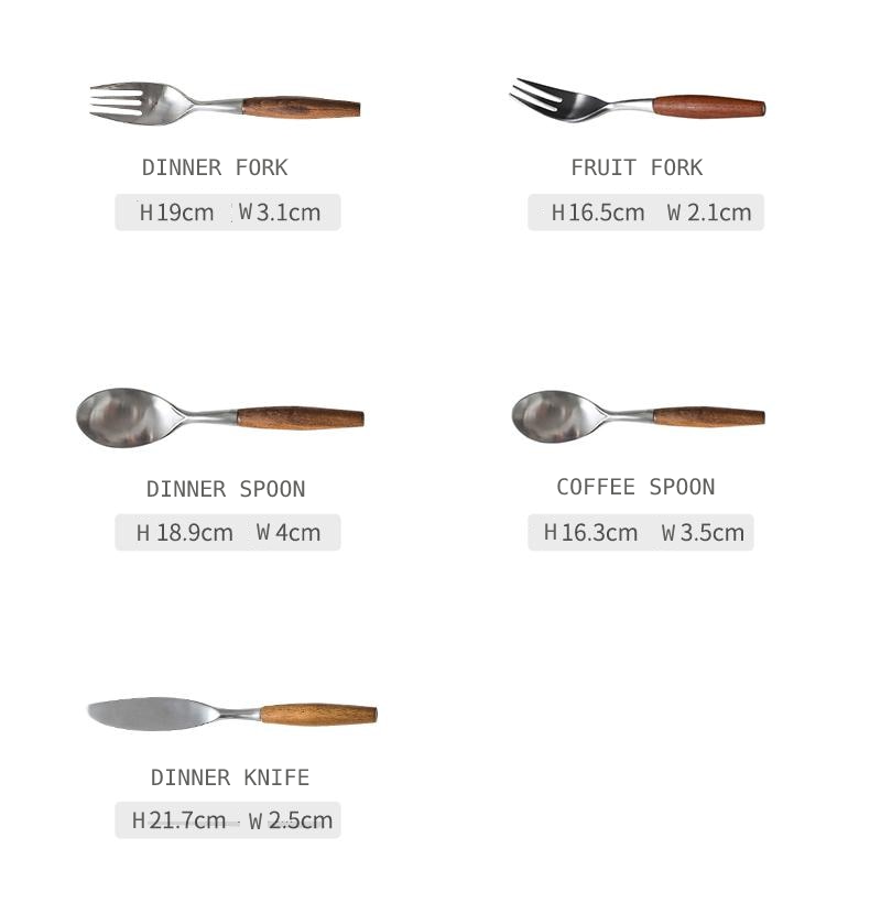 Only Natural Stainless Steel and Wood Flatware