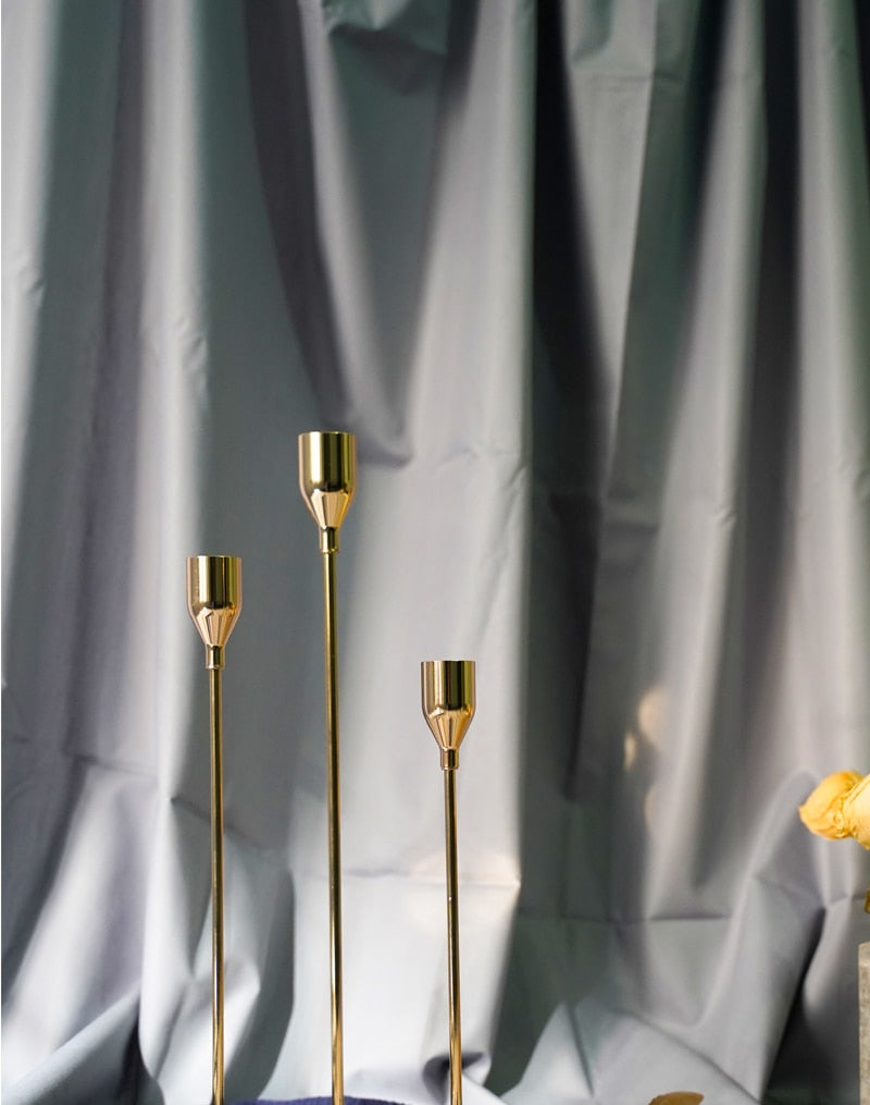 thin Vintage Gold Candle Holders