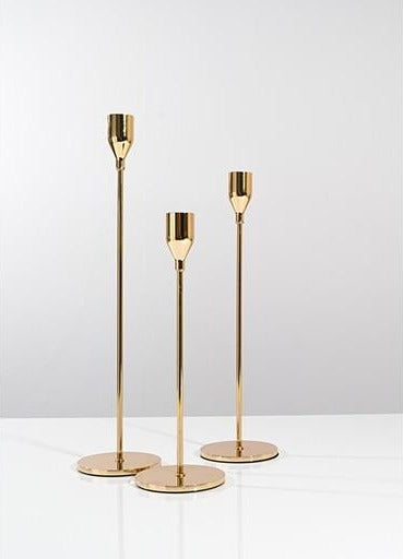 thin Vintage Gold Candle Holders