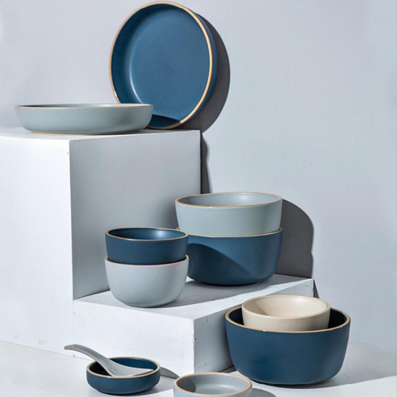 blue tone pastel Dinnerware set