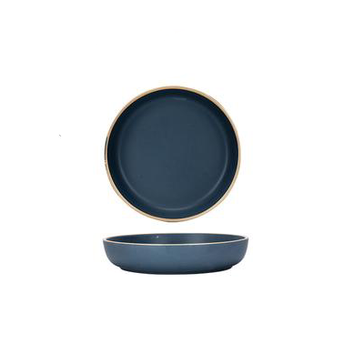 blue teal soup deep plate