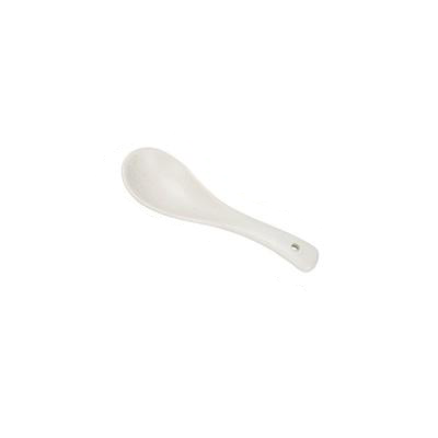 white ceramic spoon