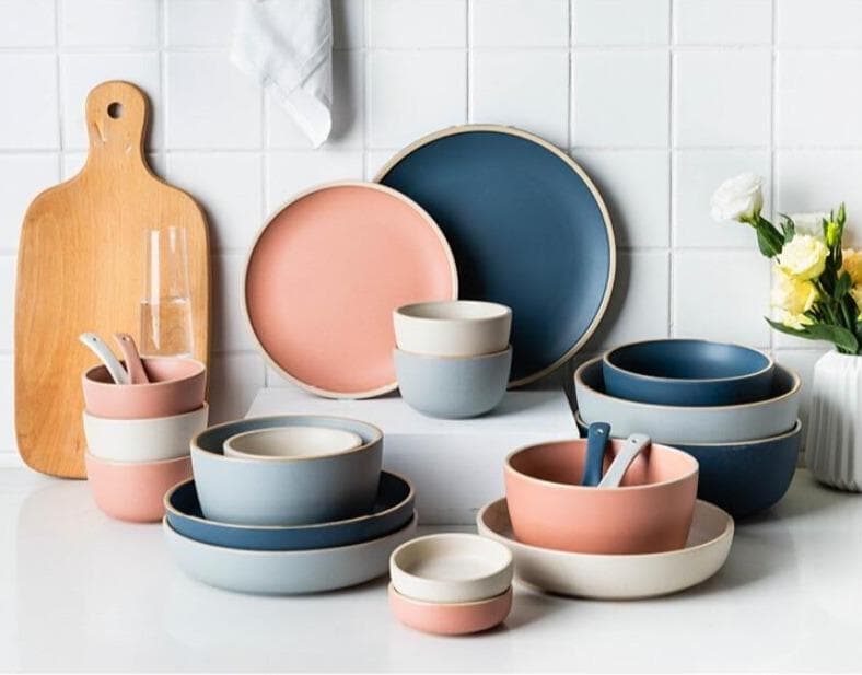 colorful pastel Dinnerware set