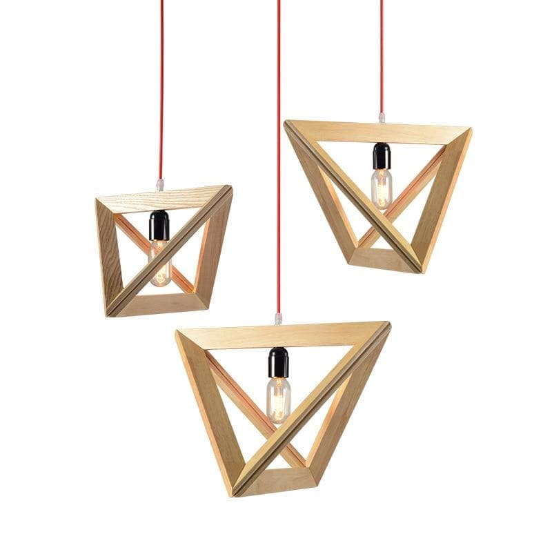 Modern Pendant Light for Bedroom Decor in Wood with LED BulbsWood pendant light ceiling LED light modern home decor