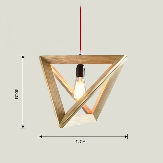 Modern Pendant Light for Bedroom Decor in Wood with LED BulbsWood pendant light ceiling LED light modern home decor