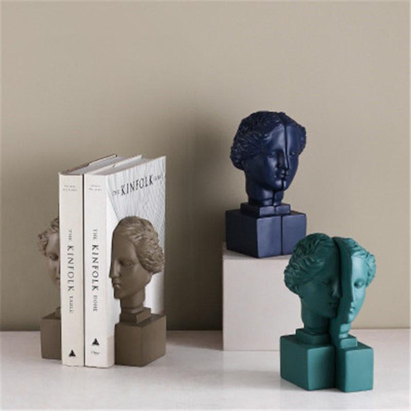 Neo Classic Roman Goddess Book Ends in Ceramic Porcelain