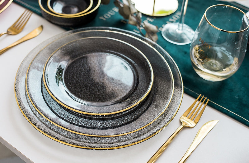 Gold Trim Glass Dinnerware