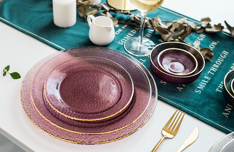 Gold Trim Glass Dinnerware set