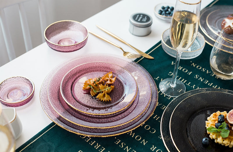 Glass plates with Gold Trim