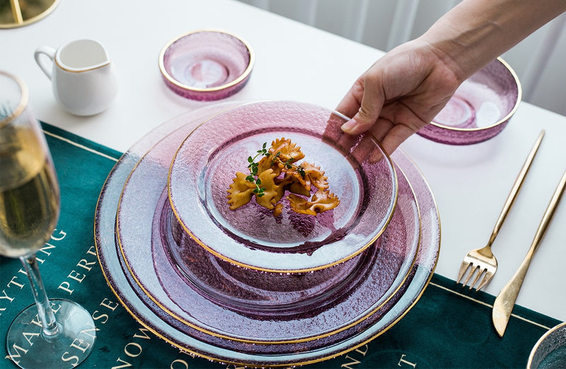 Glass plates with Gold Trim