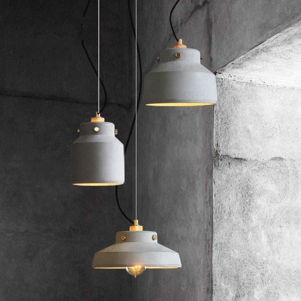 Ceramic Stone Minimalist Art Pendant Light with LED Bulbs