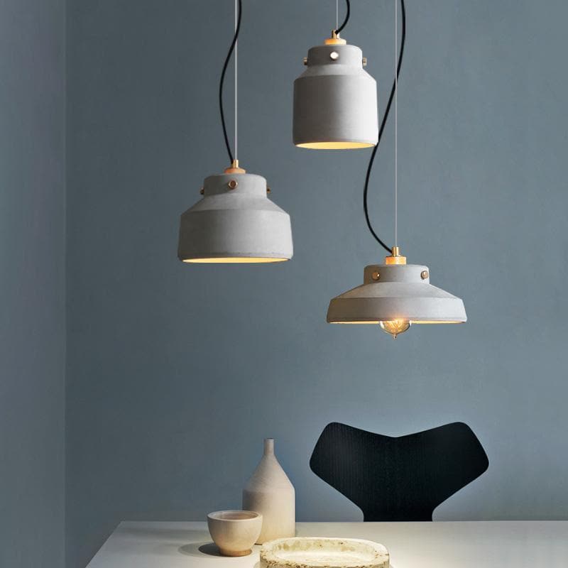 Ceramic Stone Minimalist Art Pendant Light with LED Bulbs