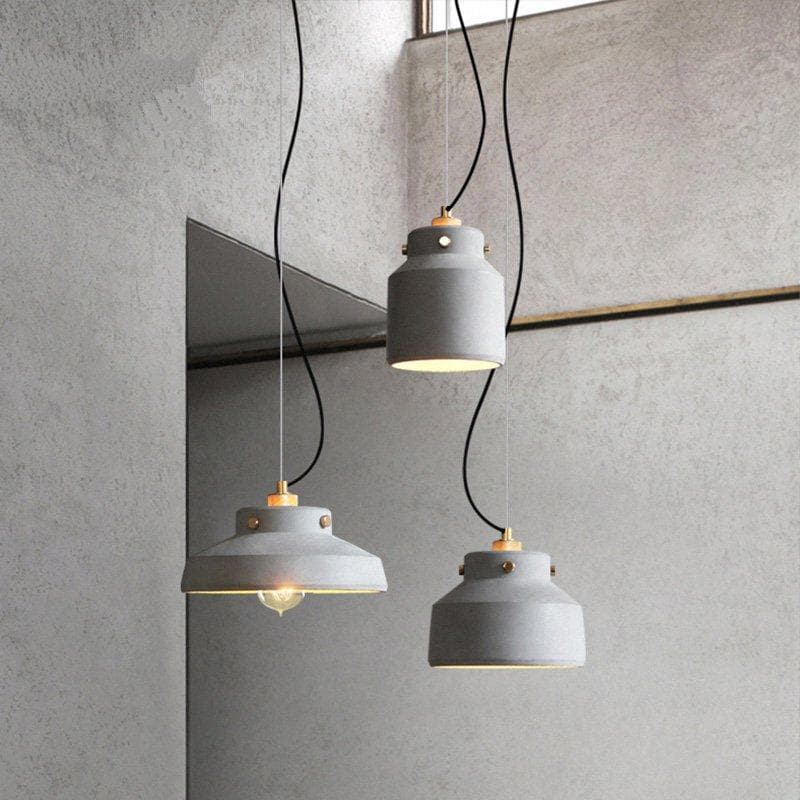 Ceramic Stone Minimalist Art Pendant Light with LED Bulbs