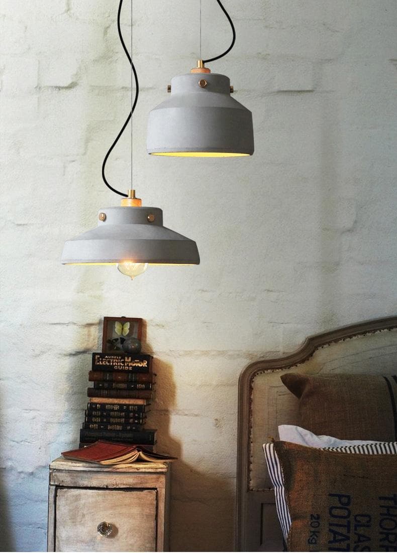 Ceramic Stone Minimalist Art Pendant Light with LED Bulbs