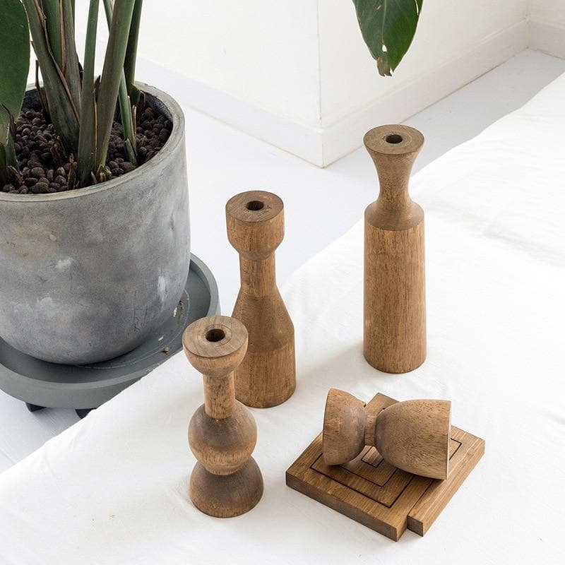 Conga Wooden Candle Holder