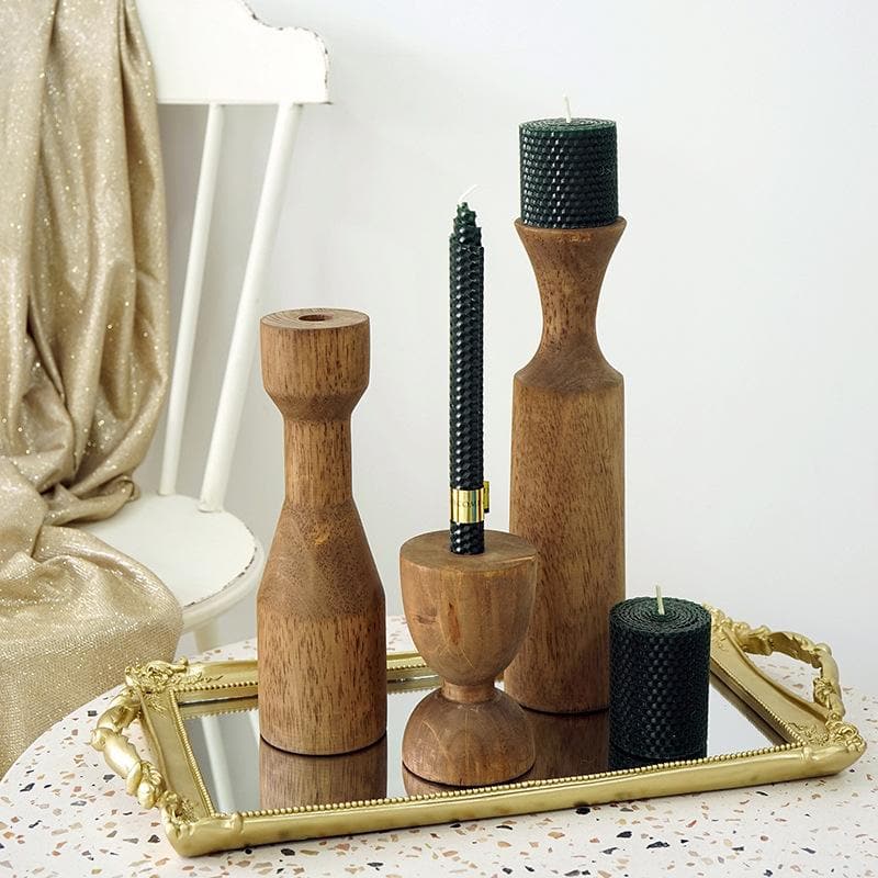 Conga Wooden Candle Holder