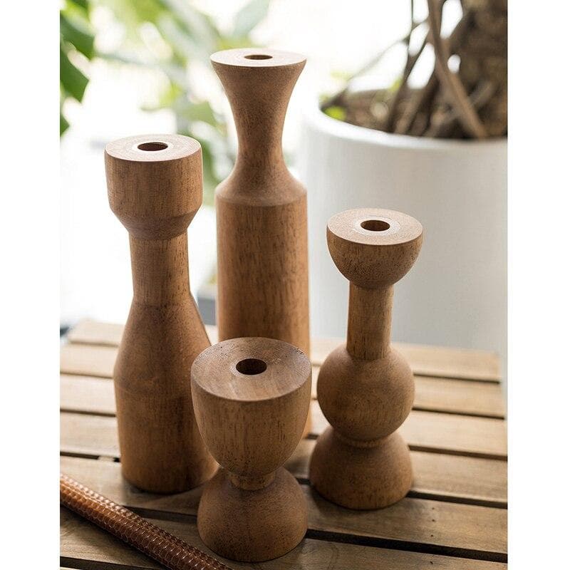 Conga Wooden Candle Holder