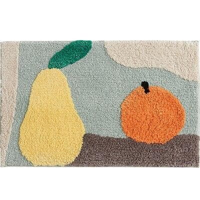 Abstract Art and Colorful Fruit Bath Mats for Modern Room and Home Decor