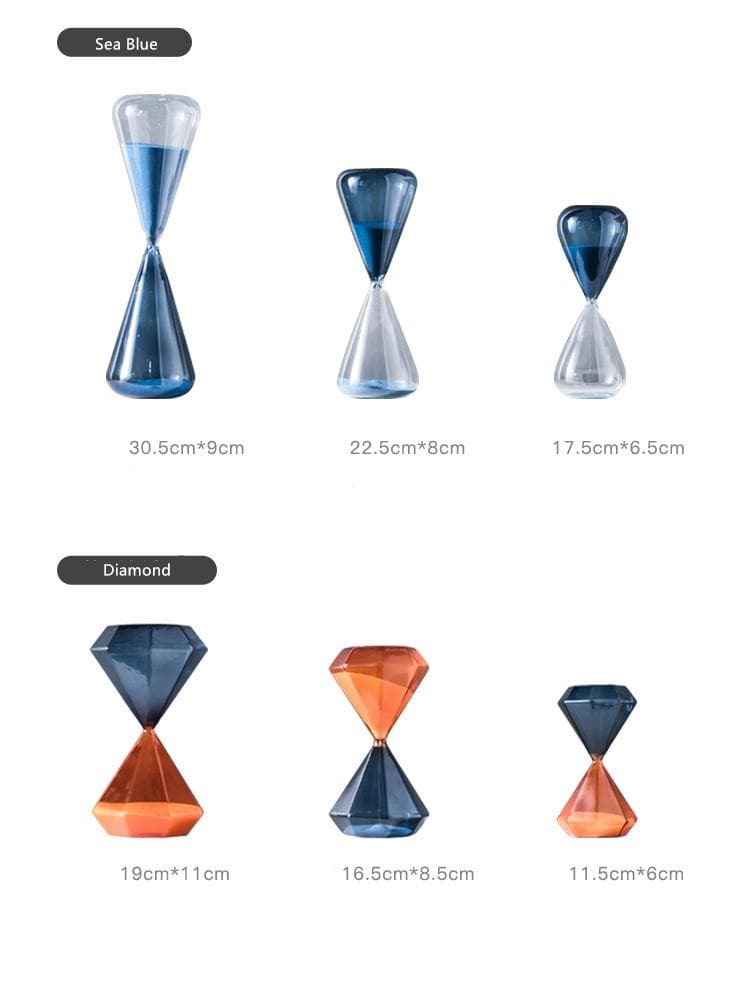 Two Color Hourglass Sand Timer Simple Style Home Decorations Bars Restaurant Timer blue orange