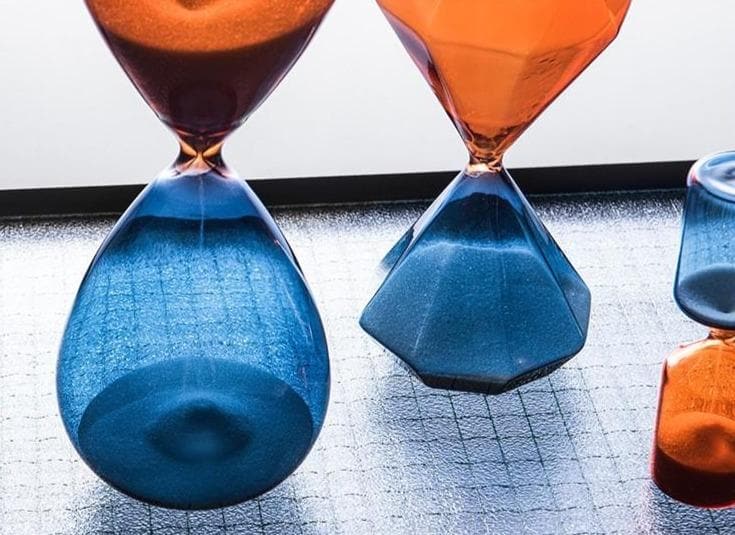 Two Color Hourglass Sand Timer Simple Style Home Decorations Bars Restaurant Timer blue orange