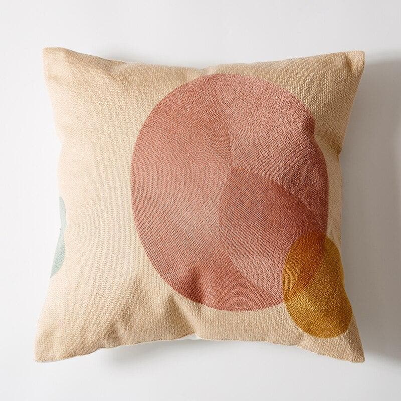 square embroidered abstract pattern colorful cushion cover