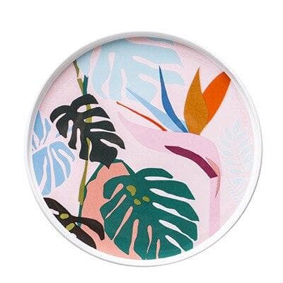 9" Colorful Painted Ceramic Plates for Home decor and Kitchen Birds of Paradise Flowers