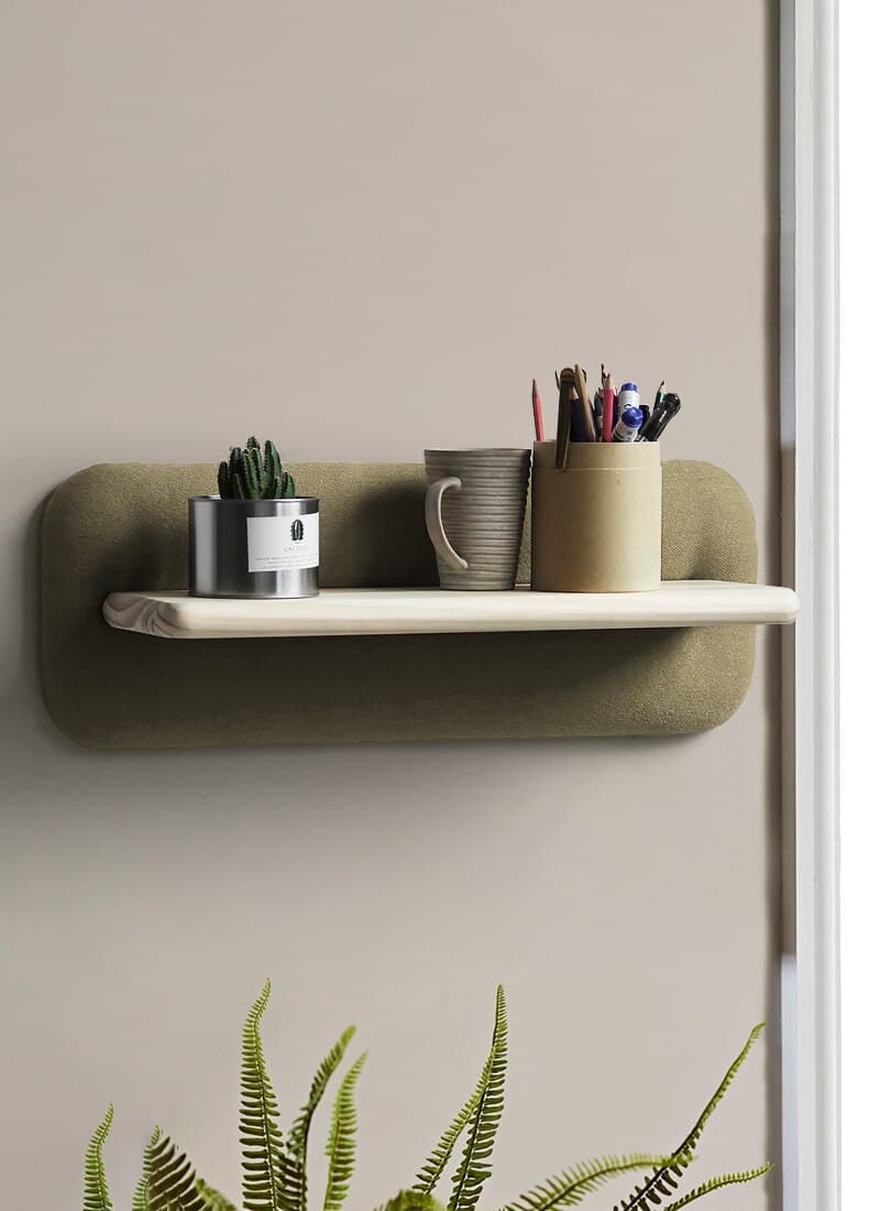 Wall Hanging Organizer knobs and Hooks with Fabric and Wood Linen 