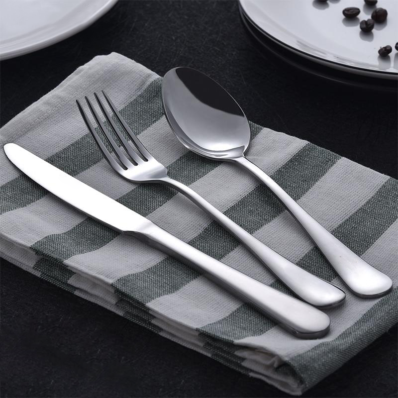 Classic Silver Stainless Steel  Flatware Set knife fork spoon