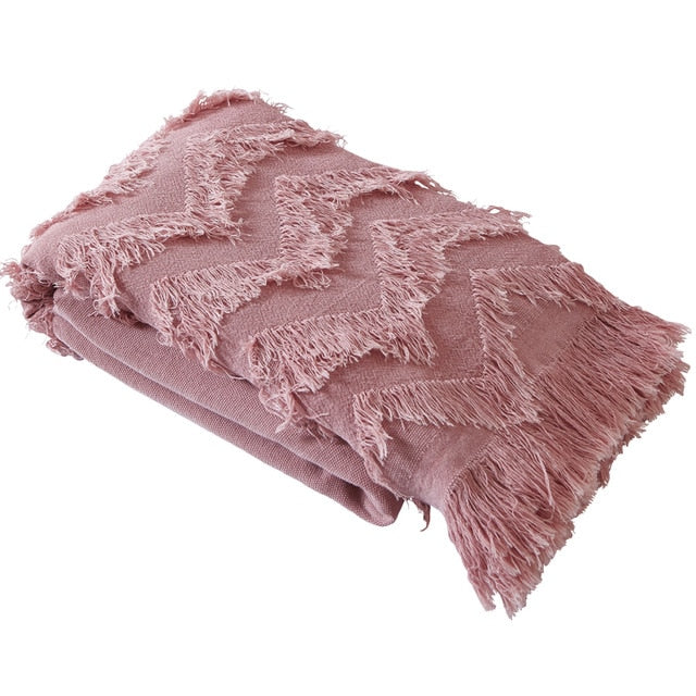 rectangle cotton Woven Jacquard design Dusty Pink