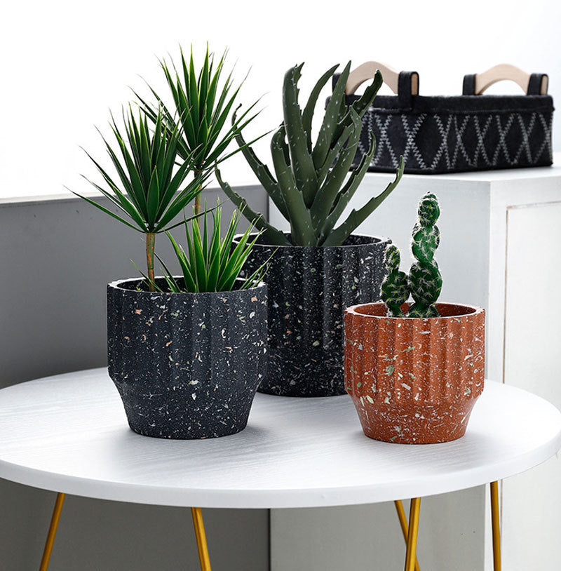 organic paint splatter cement planter