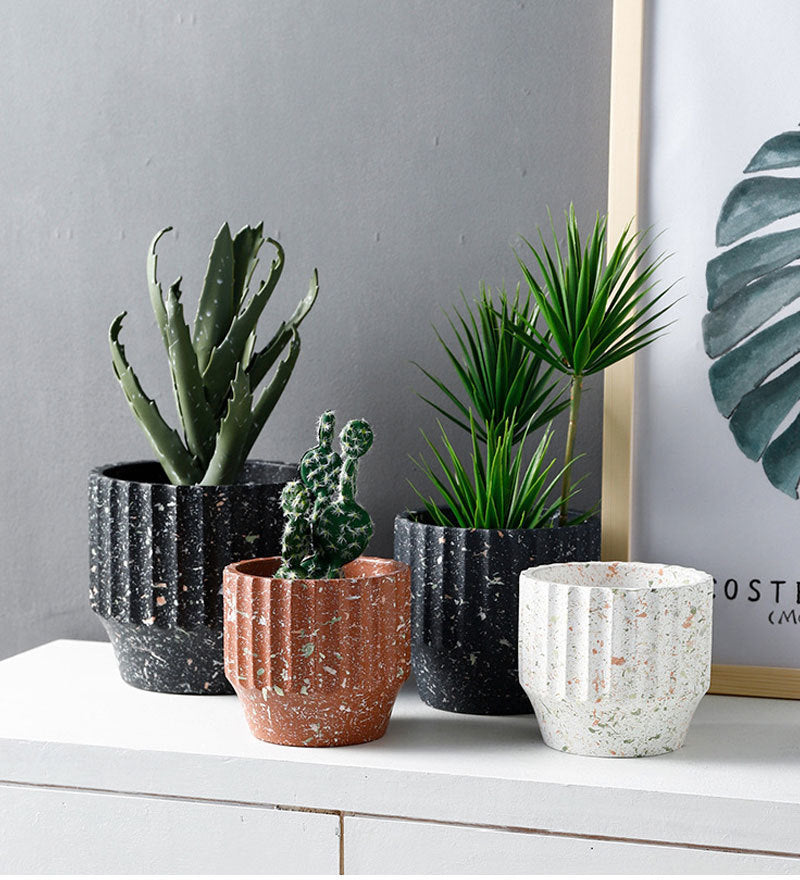 organic paint splatter cement planter