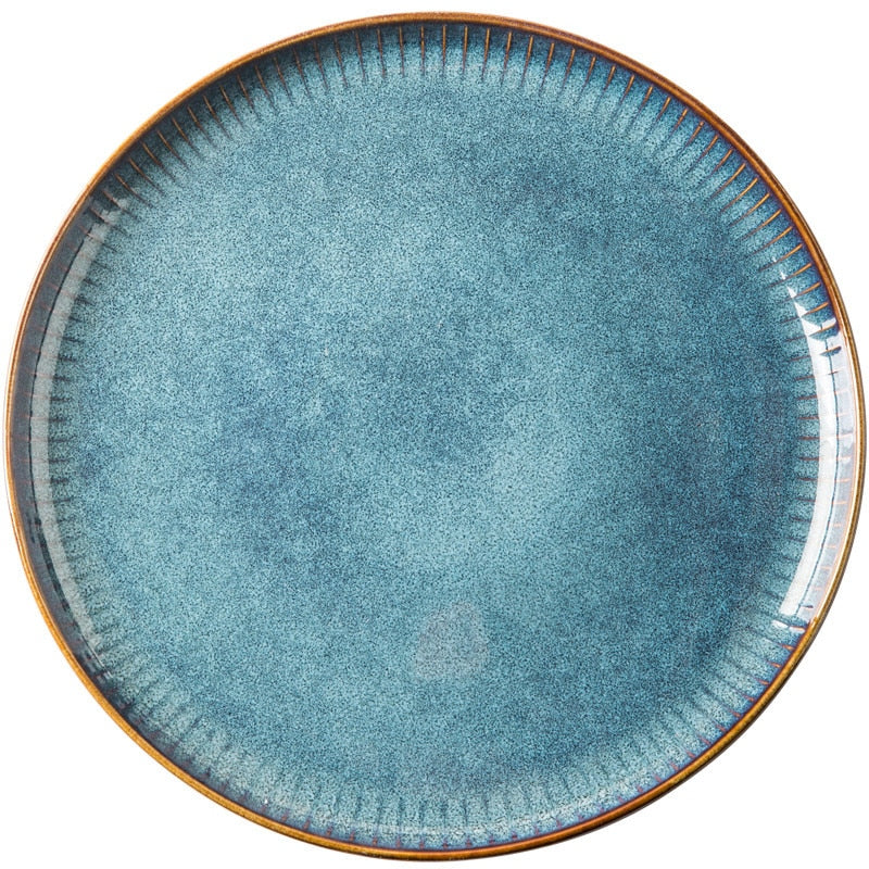 River Blue Ceramic Porcelain Dinnerware Set