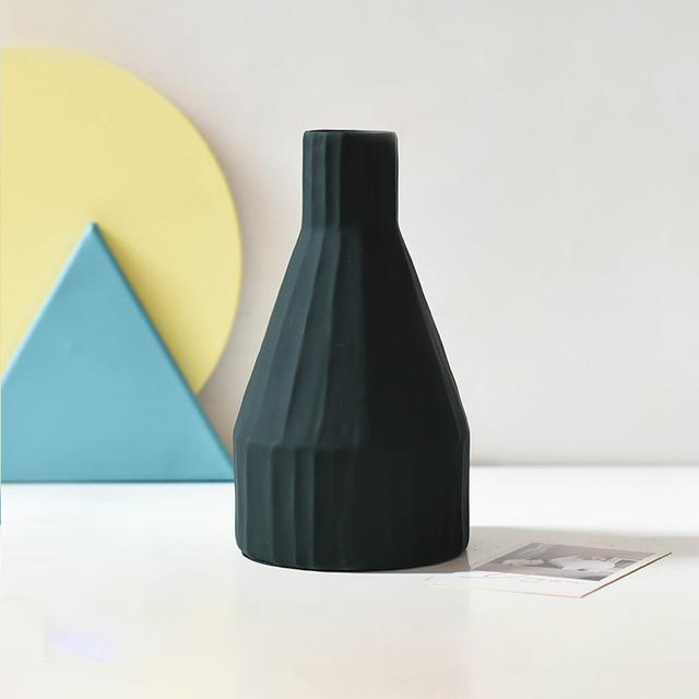 Morandi Ceramic Flower Vase minimalist art dark green